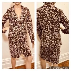 Women’s Leopard Print Suit With Draped Skirt By TRAPOS  de Luxo Medium